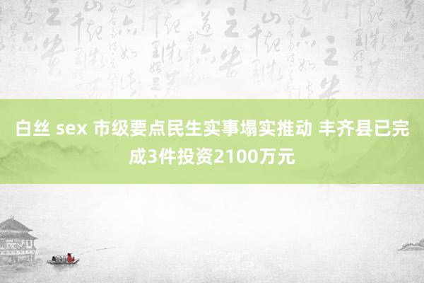 白丝 sex 市级要点民生实事塌实推动 丰齐县已完成3件投资2100万元